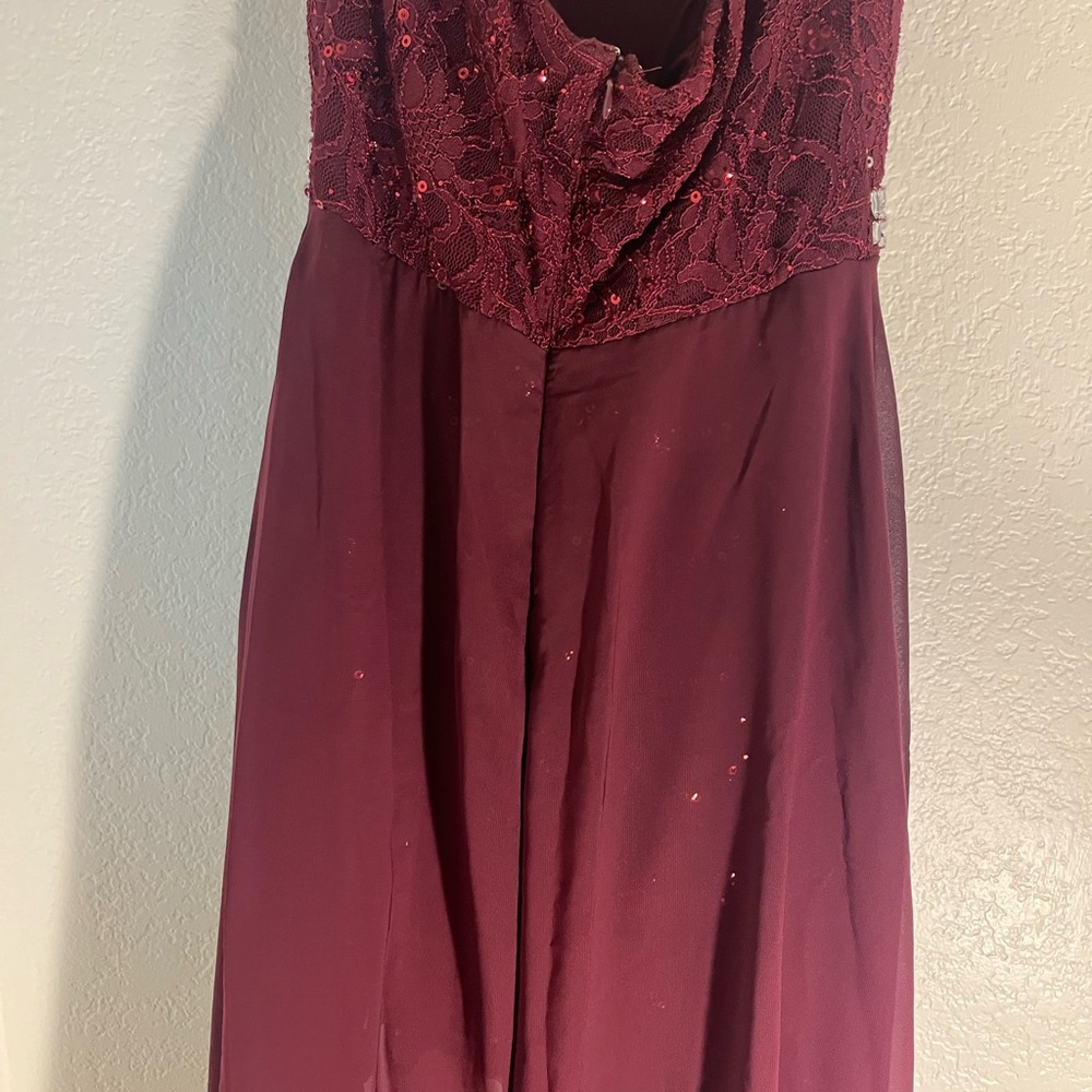 Speechless Deep Maroon Strapless Dress - Picture 6 of 8